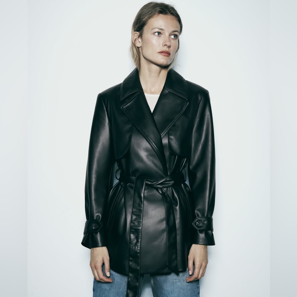 Zara Faux Leather Short Jacket